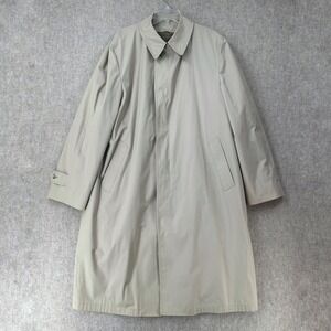 Vintage London‎ Fog Men's Trench Coat Beige Removable Wool Lining Size 46 LONG